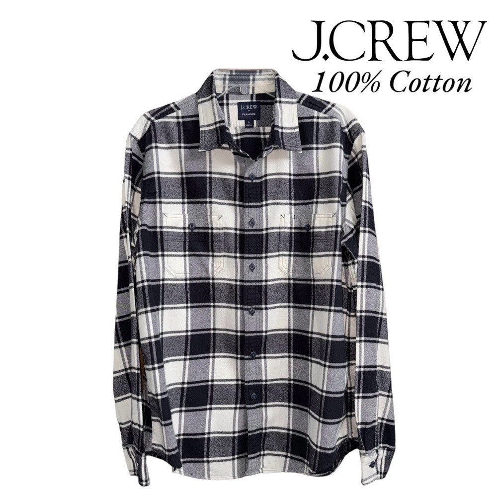 J. Crew (EUC) Men’s 100% Cotton Flannel Button Up Shirt, Size Large